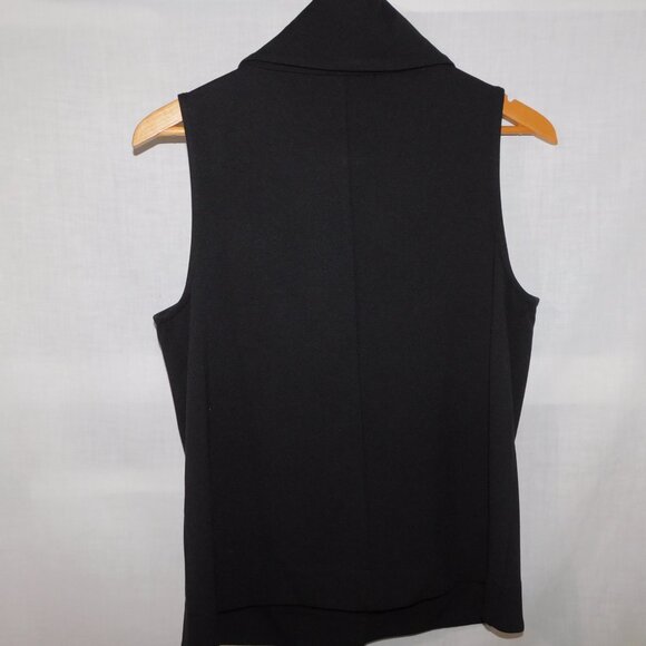 LIV by Habitat Womens Small Black Ponte Knit BROOKLYN Asymmetrical Vest - Picture 9 of 11